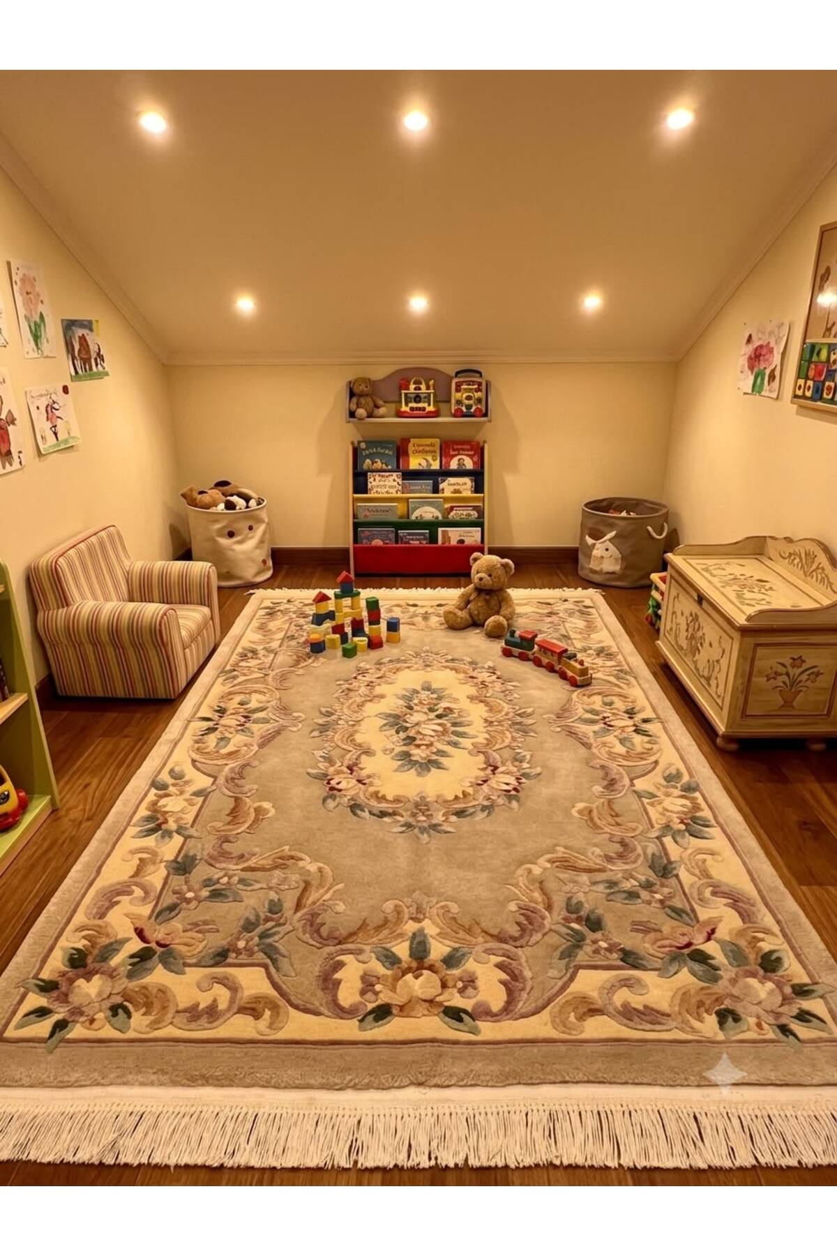 RD RAMAZAN DAG Hand Rug Art Hand-Woven Embossed Chinese Rug Premium Quality Cotton Fringe with Wool Woven Vizyon Color Size 190x120