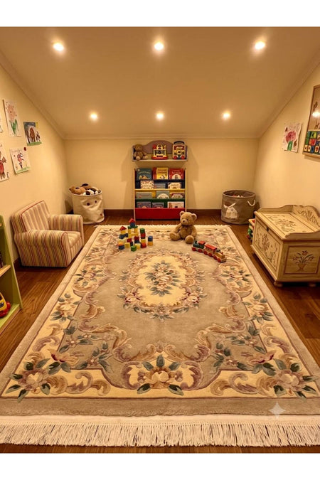 RD RAMAZAN DAG Hand Rug Art Hand-Woven Embossed Chinese Rug Premium Quality Cotton Fringe with Wool Woven Vizyon Color Size 190x120