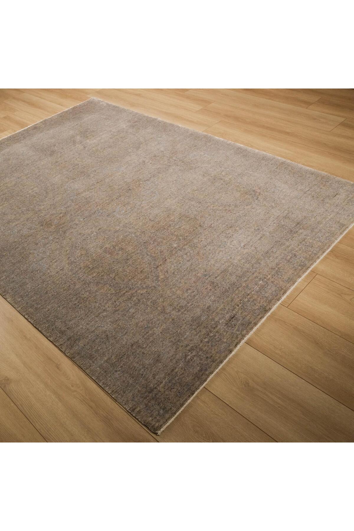 Eko Hali Taftan Vintage Pattern Machine Woven Carpet - Taftan TF 03 Beige - MALLTURK