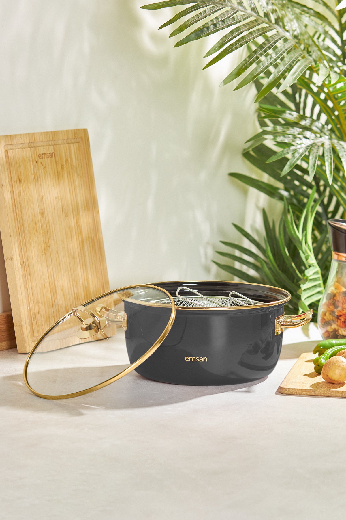 Emsan Nostalji Enamel Frying Pot Antrasit - MALLTURK