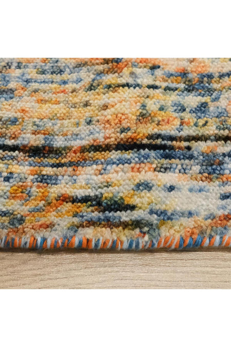 Halicizade Soyut Pattern Hand-Woven Rug-bambu Turquoise Gold - MALLTURK