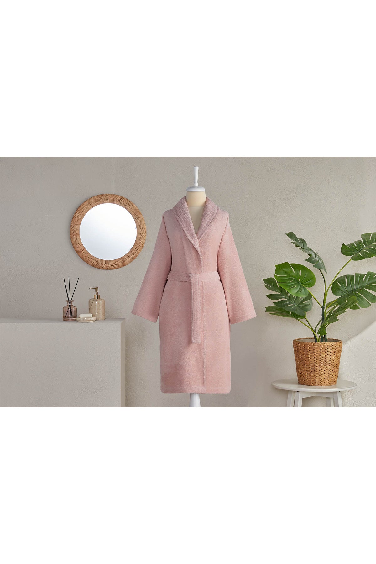 Ozdilek Floretta Dop Pio Shawl Collar Bathrobe - MALLTURK