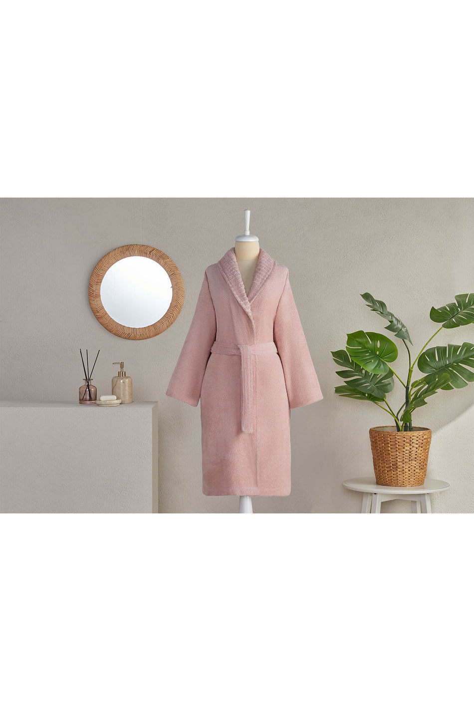 Ozdilek Floretta Dop Pio Shawl Collar Bathrobe - MALLTURK