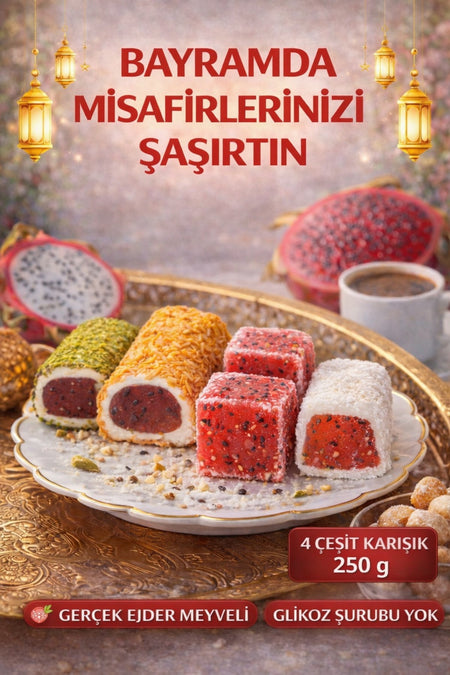 tropikoo ejder Fruit Flavored ozel lezzetler Assorted Turkish Delight 250 g yarinin koyleri projesi - MALLTURK