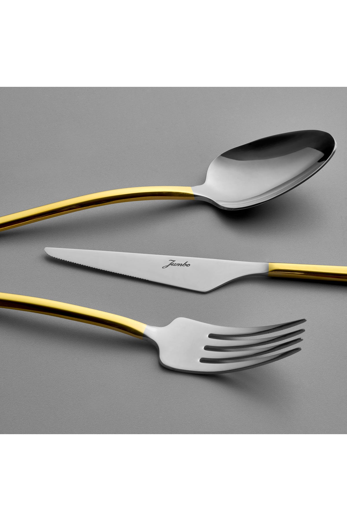Jumbo 5100 quartz altin 12 Place Setting 84 Piece Flatware Set - MALLTURK