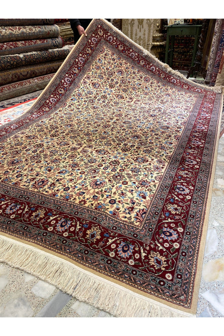 RD RAMAZAN DAG Hand Rug Art Hand-Woven Sumerbank Hereke Rug Lalezar Design Cotton Base Wool Weave olup Natural Dye 3x2 - MALLTURK