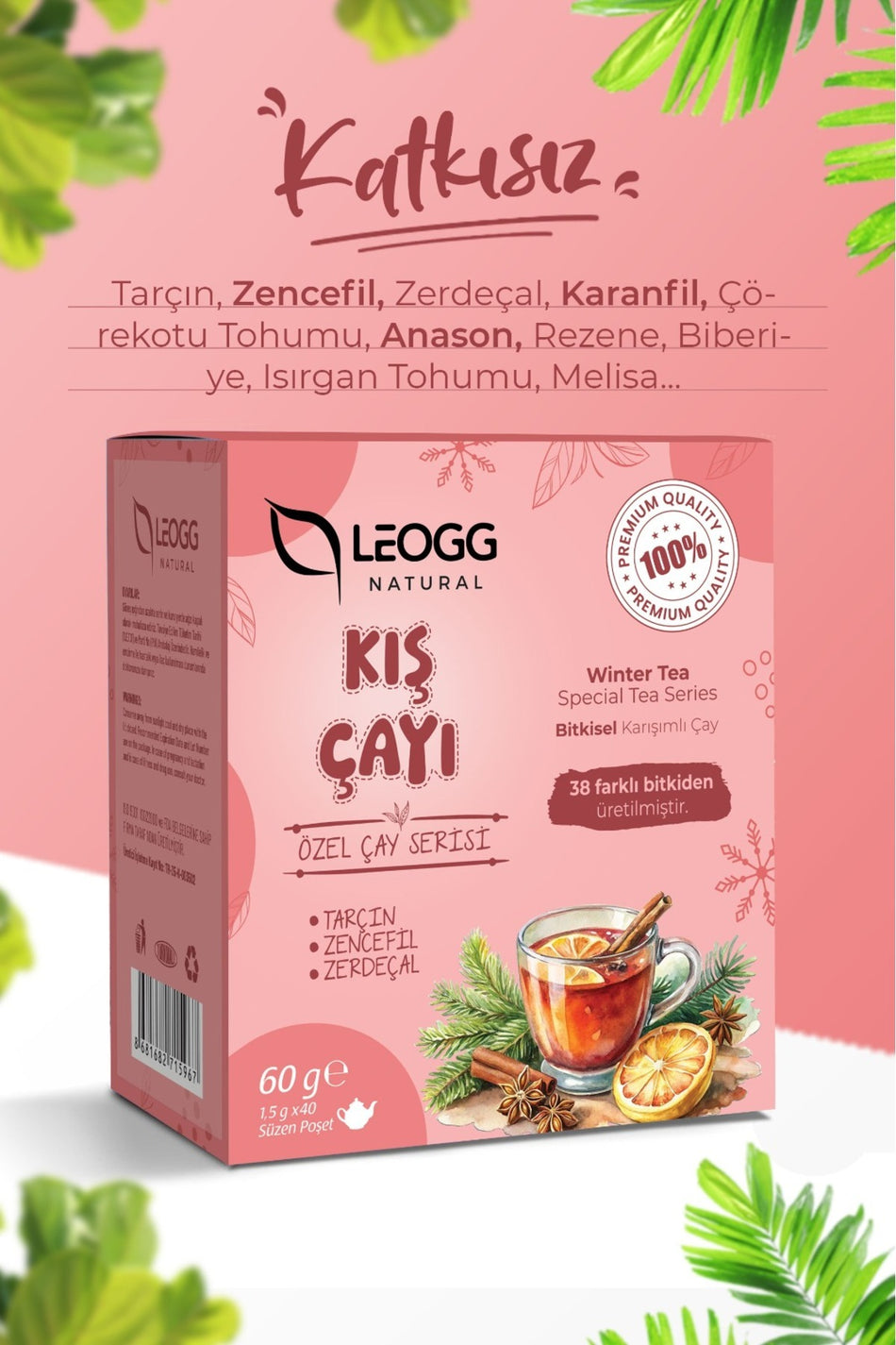 Leogg Natural Winter Tea, Rich in 38 Different Herbs, 40 Filter Bags