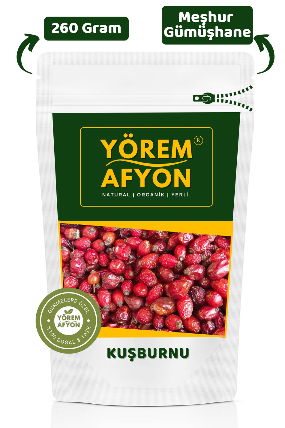 Gülcehre Berühmte natürliche getrocknete Hagebutten und wilde Hagebutten {Rosa Canina} aus der Region Gümüşhane | 260 g