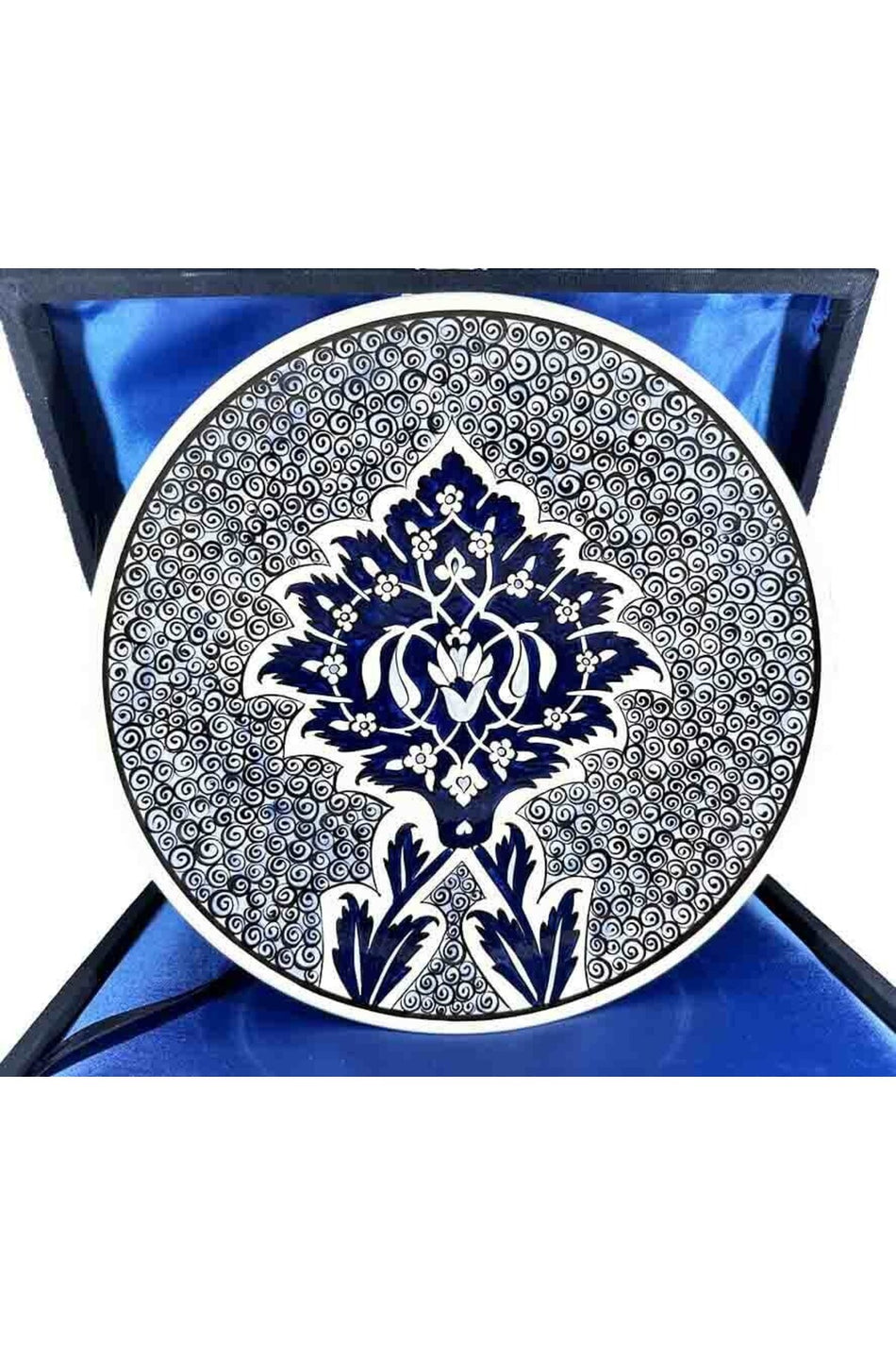 Cini Evi Blue White 25cm Iznik Plate - MALLTURK