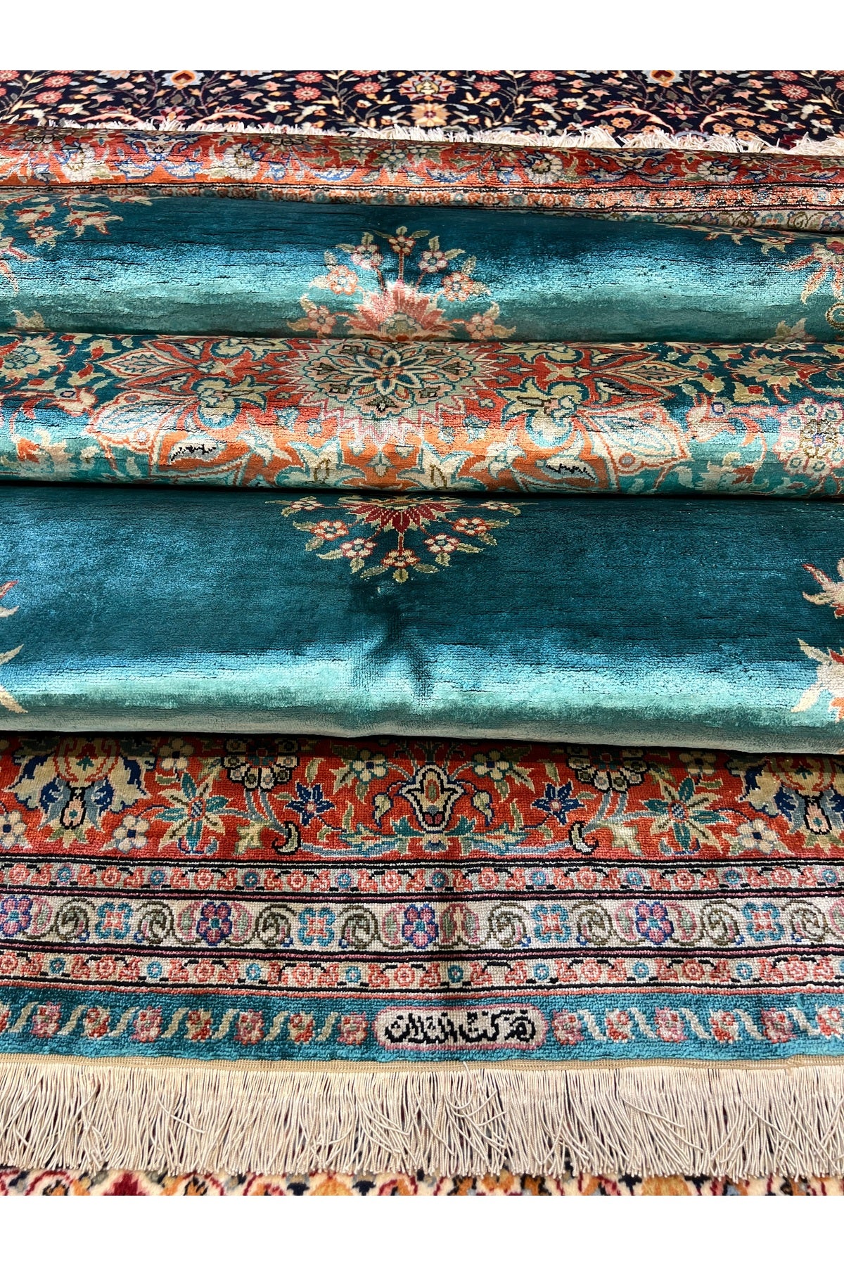 RD RAMAZAN DAG Hand Rug Art Hand-Woven Kayseri Cinar Pure Silk Rug Signed Collector Piece Size 280x173