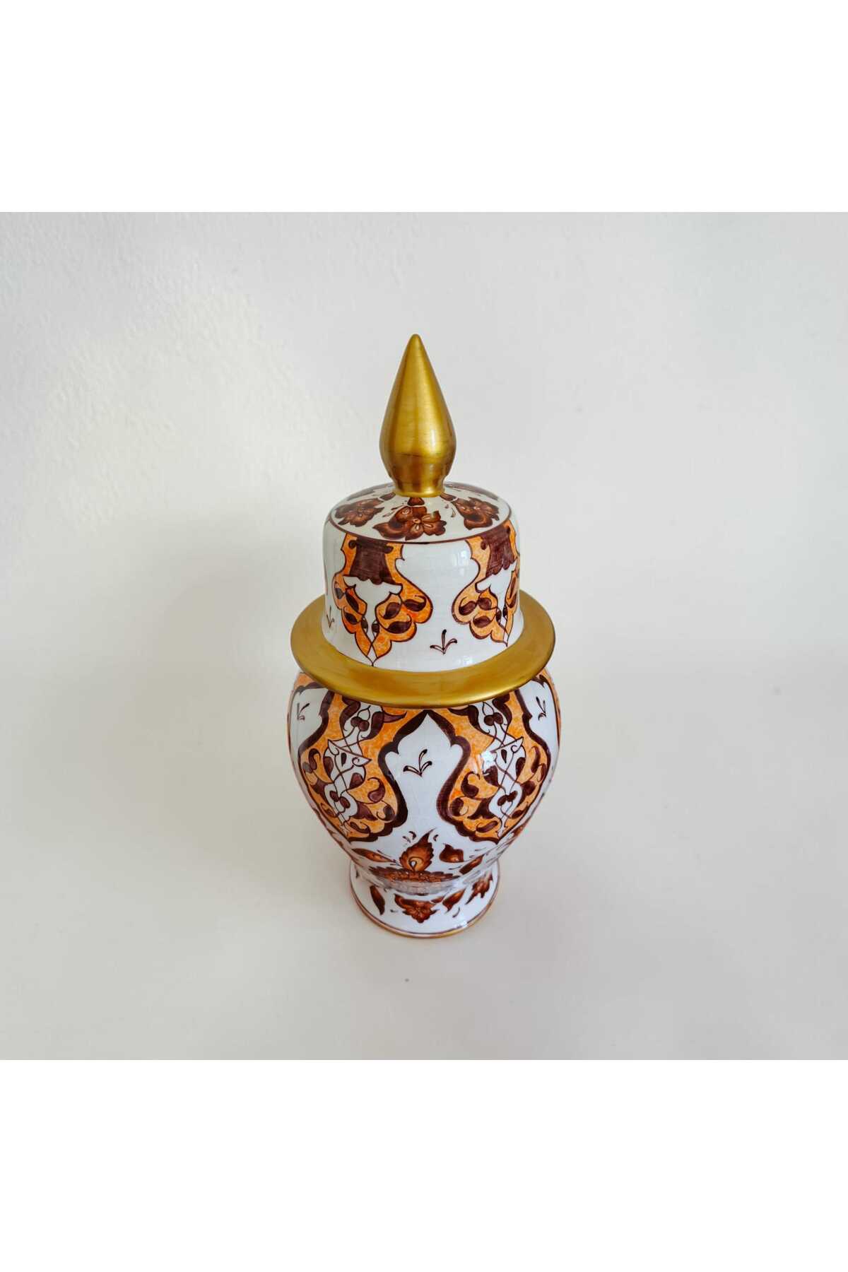 Sema ceramic handmade 25 cm Shahkup vase with gold gilding. - MALLTURK