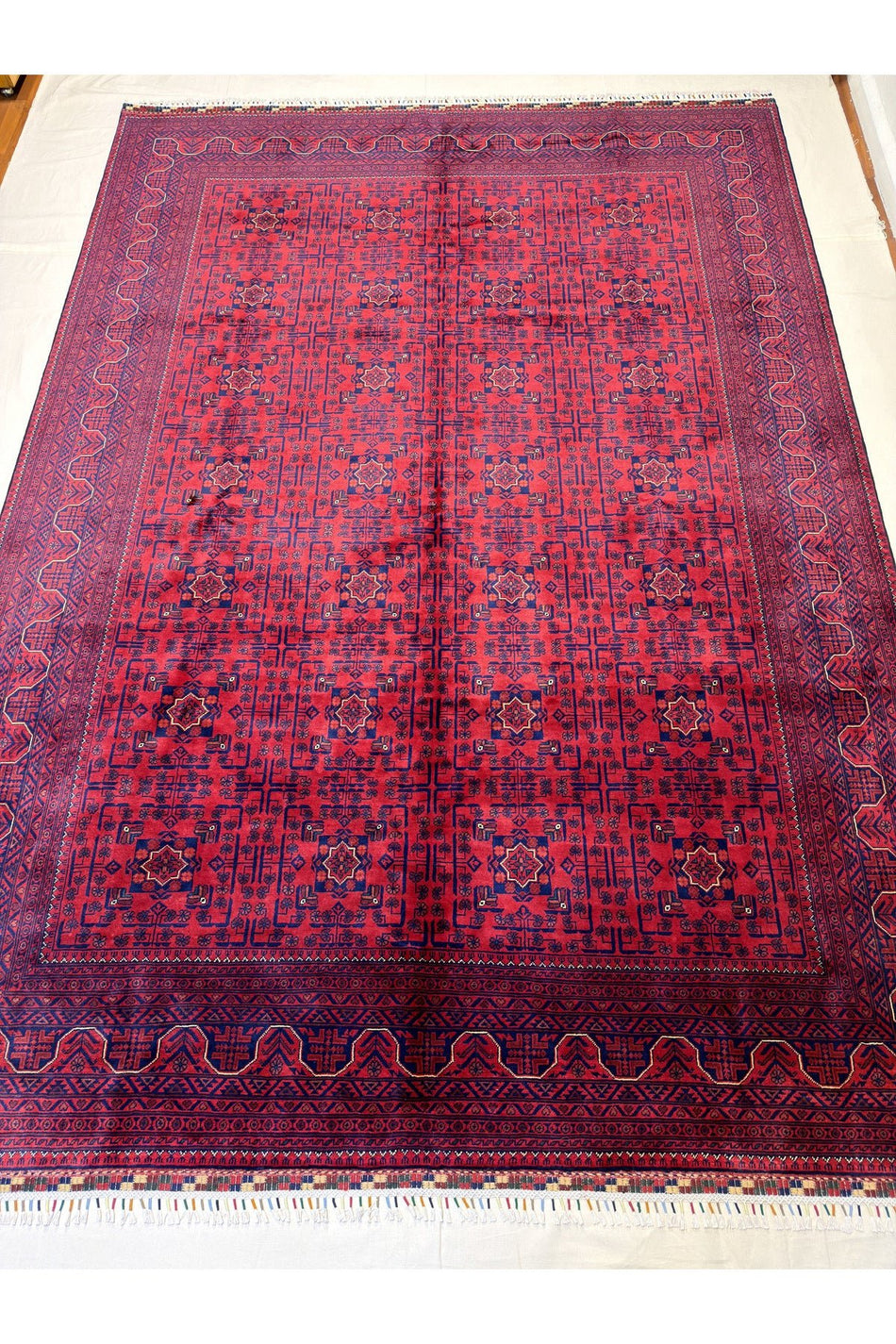 Afghan Handwoven Rug, 9 Meters, Biljik, 100% Wool, Natural Dyes, Handcrafted, Wonderful Star Model - MALLTURK