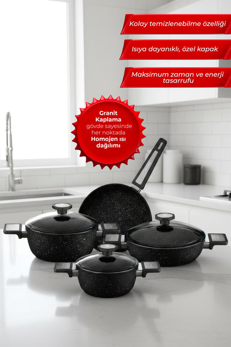 Aryildiz Vortex Galaxy 7 Piece Cookware Set