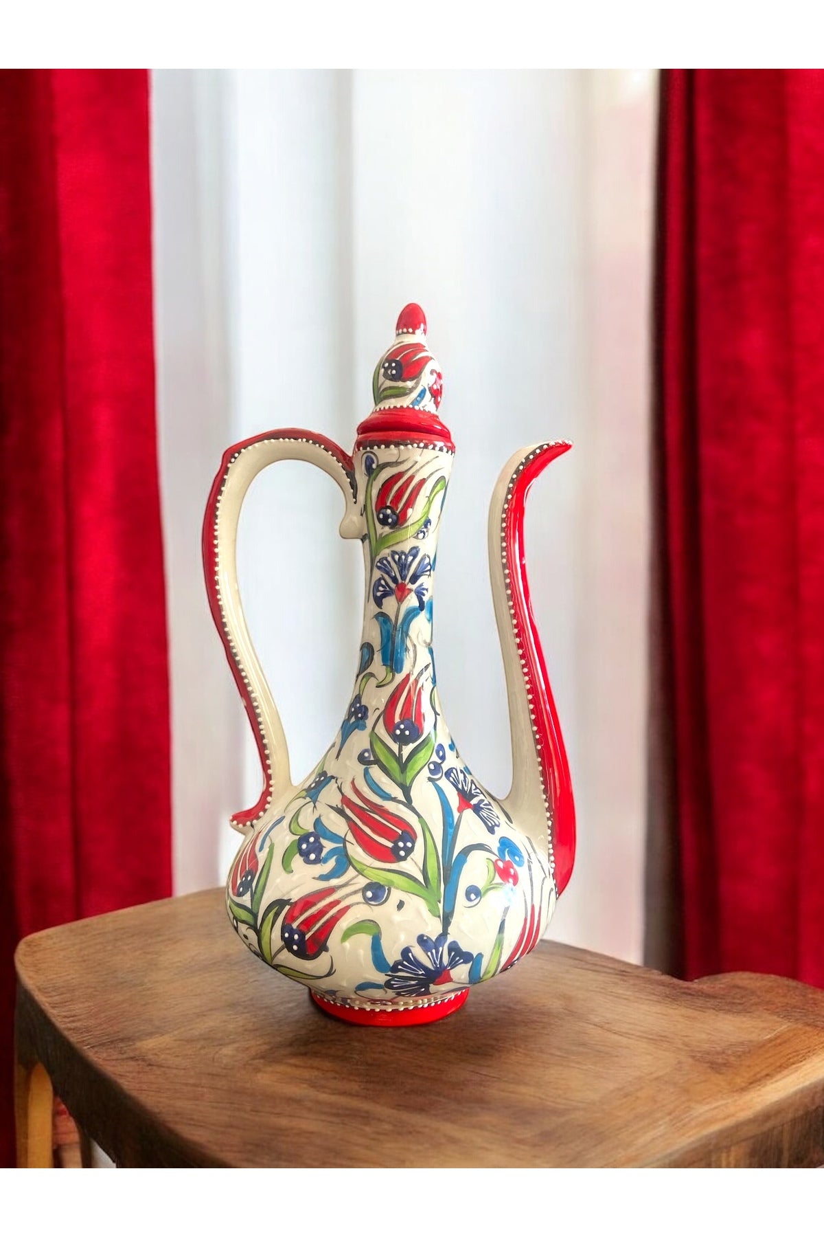 STORESZA Handmade Kutahya Ceramic Jug, Vase and Plate Set - MALLTURK