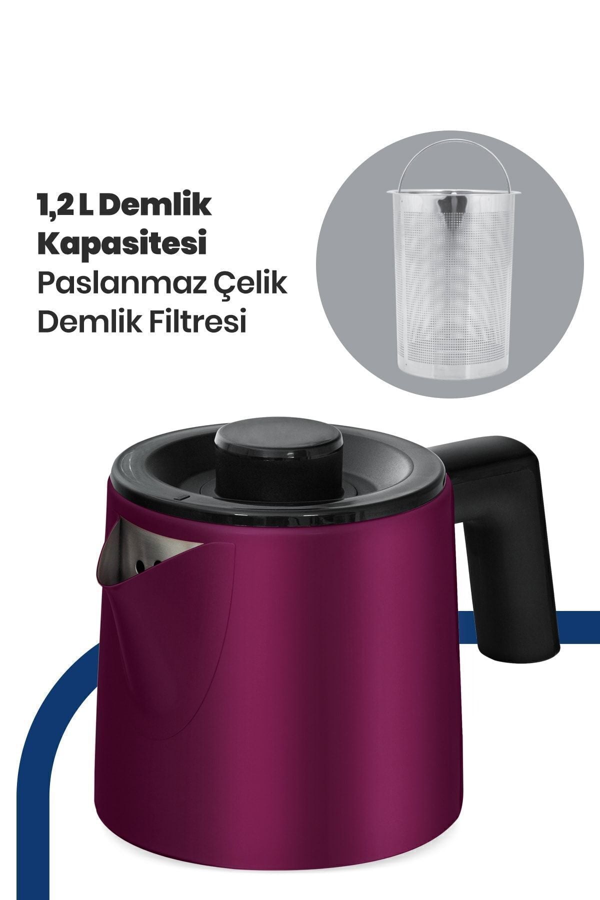 GoldMaster Acacia Matte Purple XL 2200 Watt Patented Drip-Free Design Stainless Steel Tea Maker and Water Kettle - MALLTURK