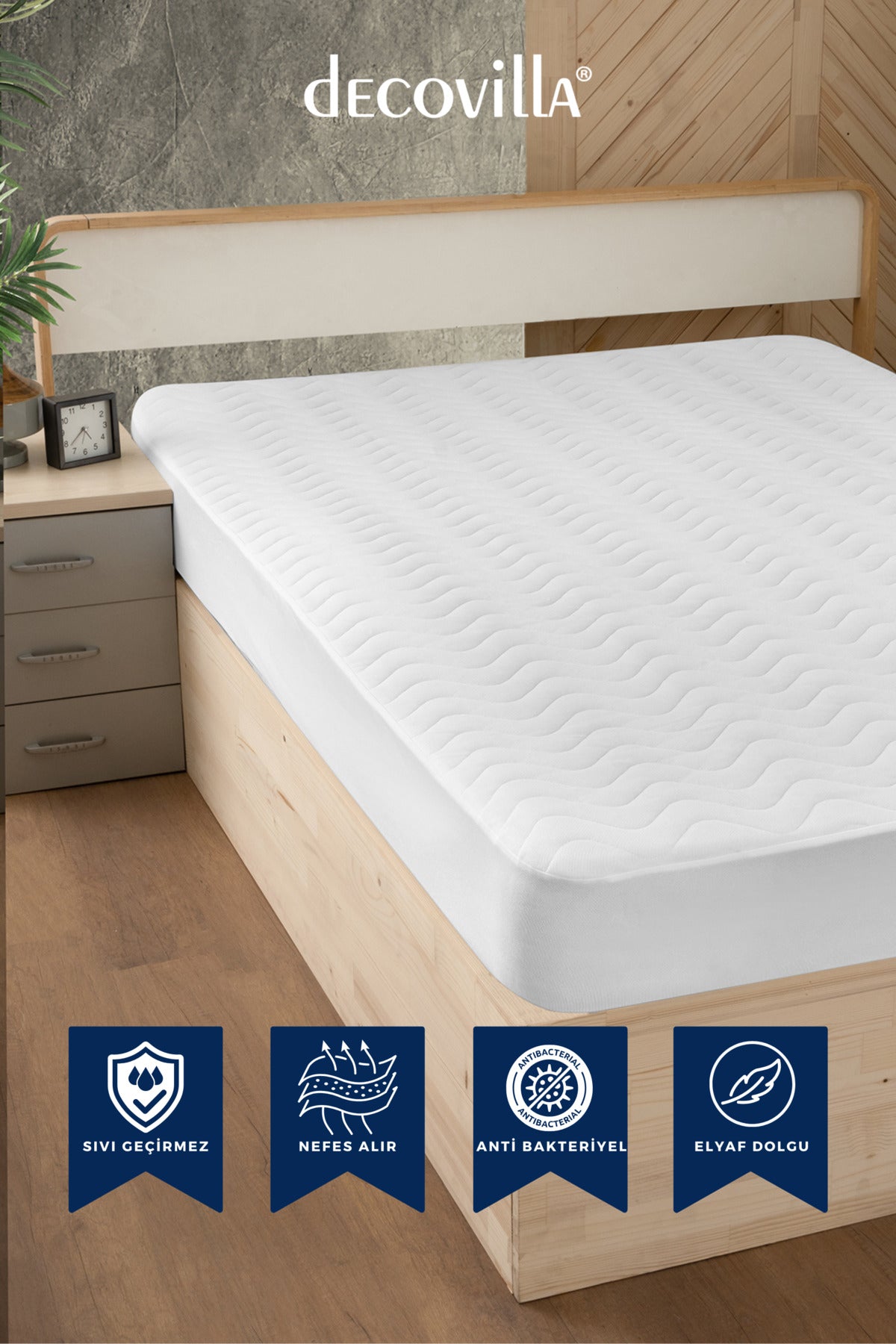 Decovilla Micro Waterproof Microfiber Quilted Fitted Mattress Protector - MALLTURK