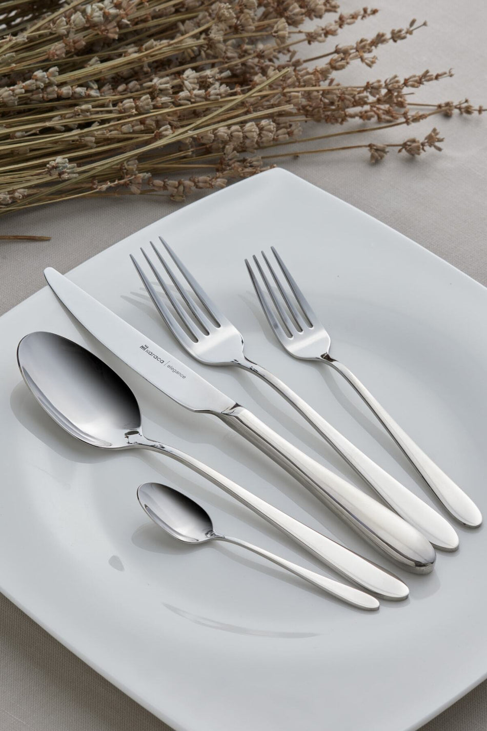 Karaca silas 60 Piece 12 Place Setting elegance Flatware Set - MALLTURK