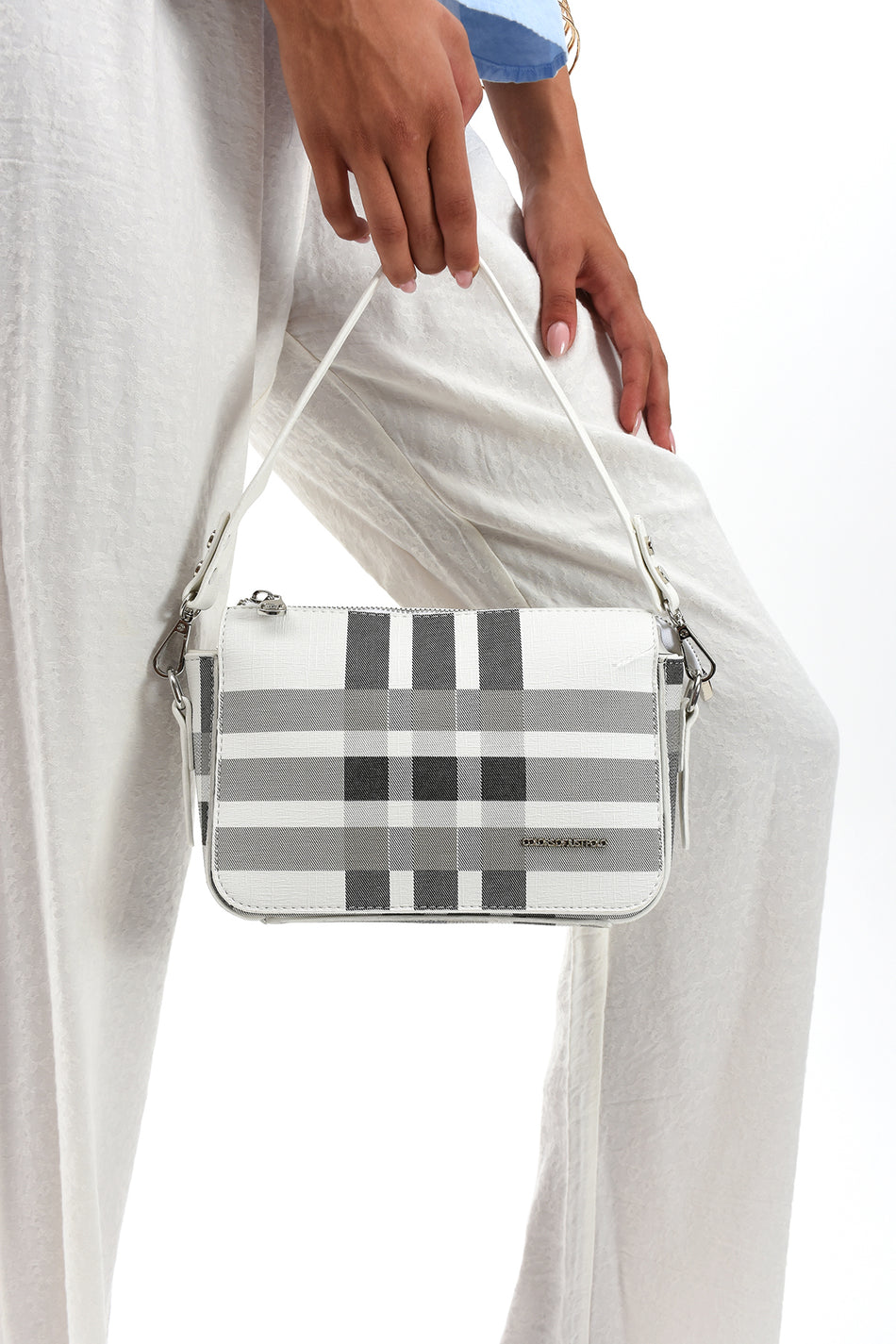 Just Polo Women's Plaid Shoulder Bag New Season - MALLTURK