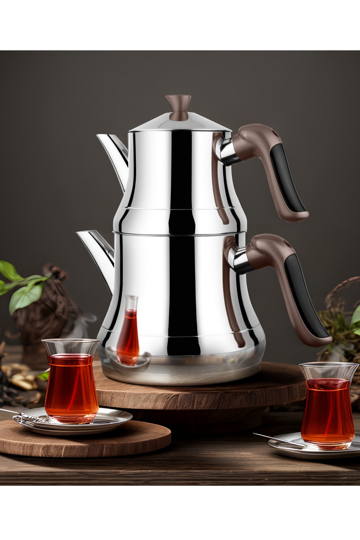 Lines Naz Steel Teapot Crystal Series Mini size - Teapot 0.50 Liter Water Jug 1.25 Liter - MALLTURK