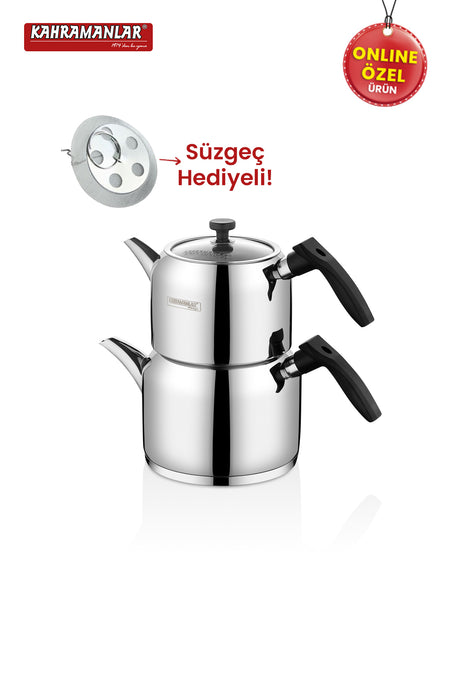 Kahramanlar Deluxe Mini size Black 4-Piece Teapot Set - MALLTURK