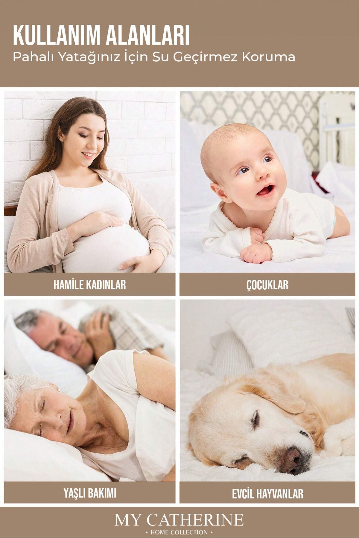 My Catherine Waterproof Cotton Quilted Baby & Kids Mattress Protector - MALLTURK