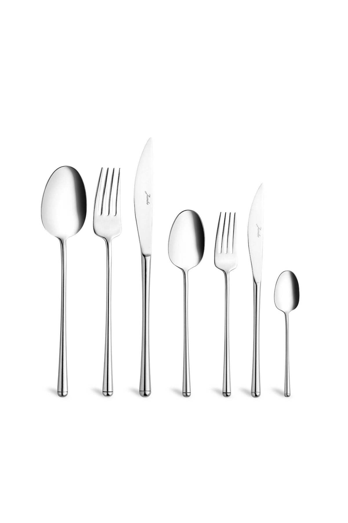 Jumbo 3400 84 Piece 12 Place Setting Flatware Set Steel - MALLTURK