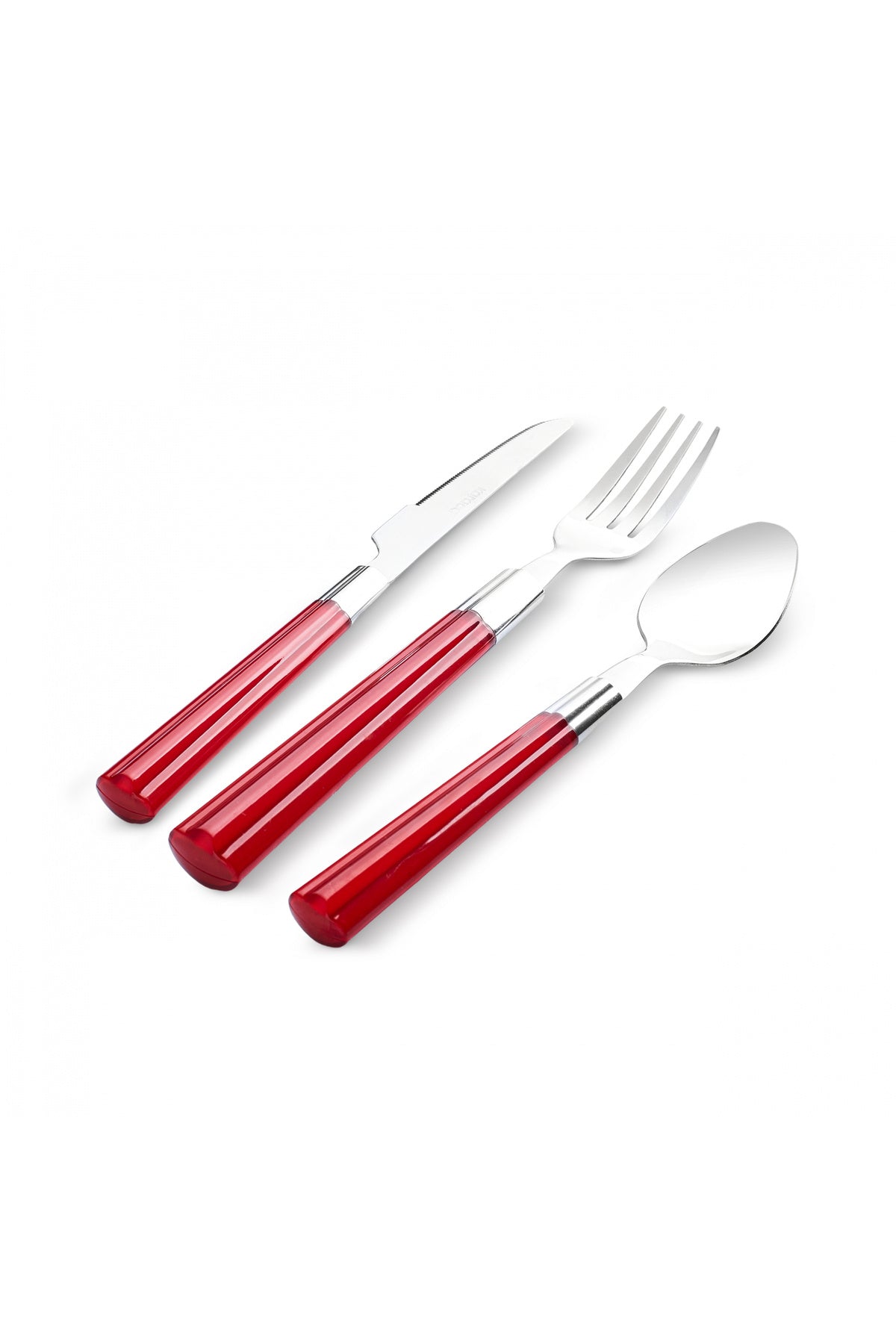 Karaca fluca 18 Piece 6 Place Setting kahvalti Fork kacik Knife Set kirmizi - MALLTURK