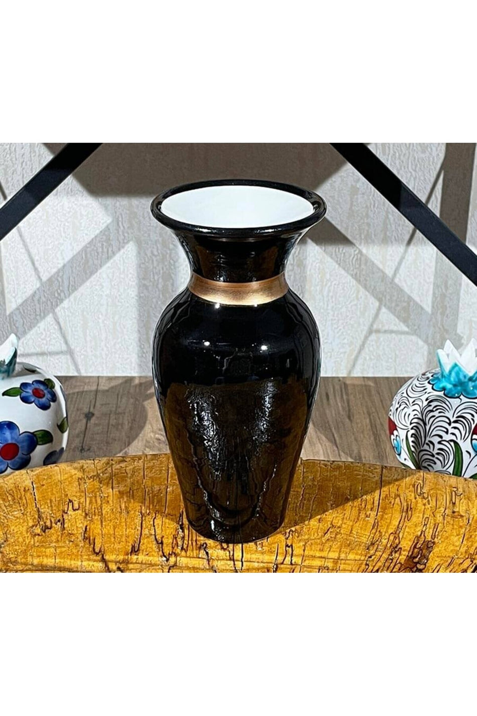 Cini Evi Black Iznik Vase 18 cm - MALLTURK