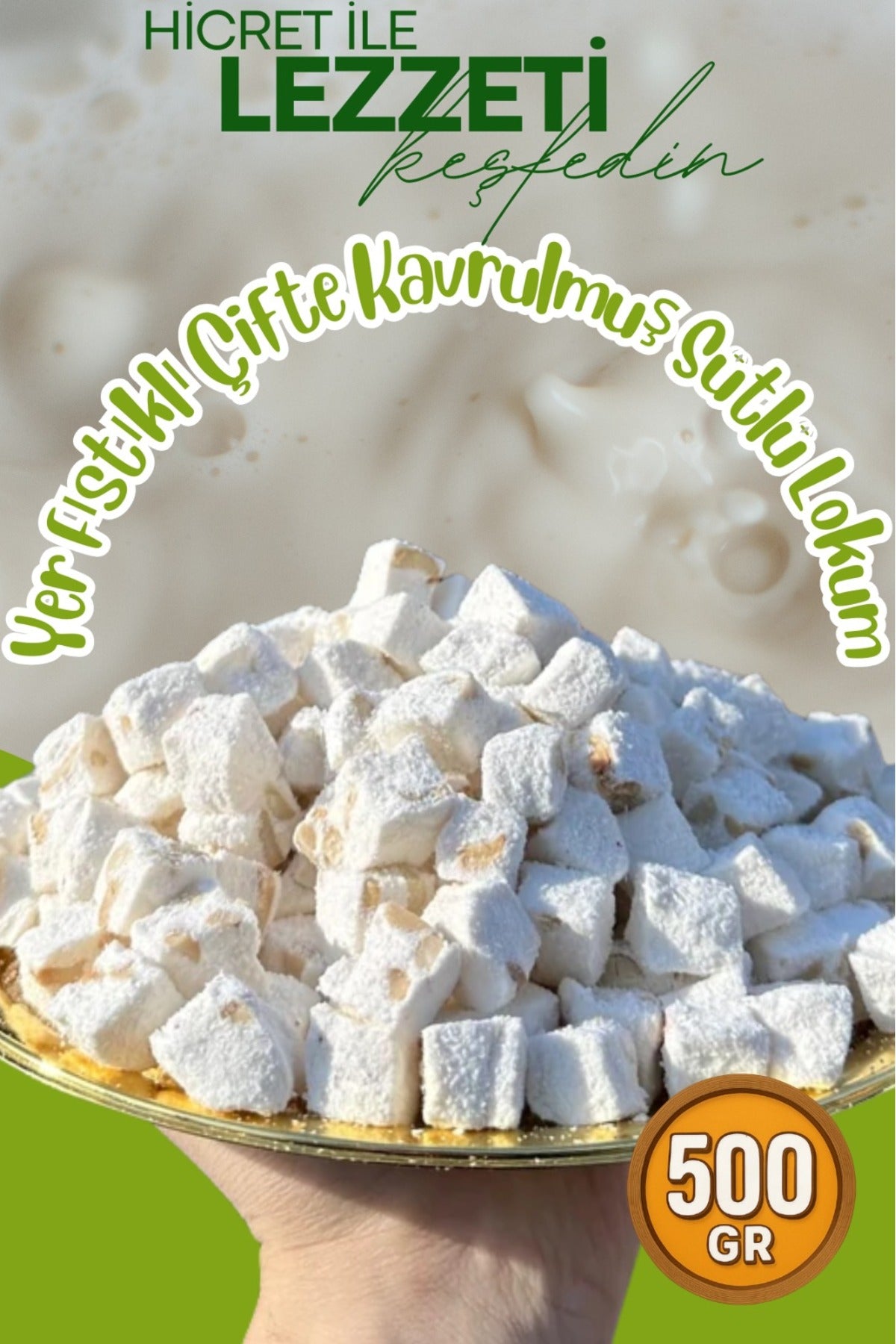 Hicret kuruyemis Peanut Double Roasted Milk Turkish Delight 500 g - MALLTURK