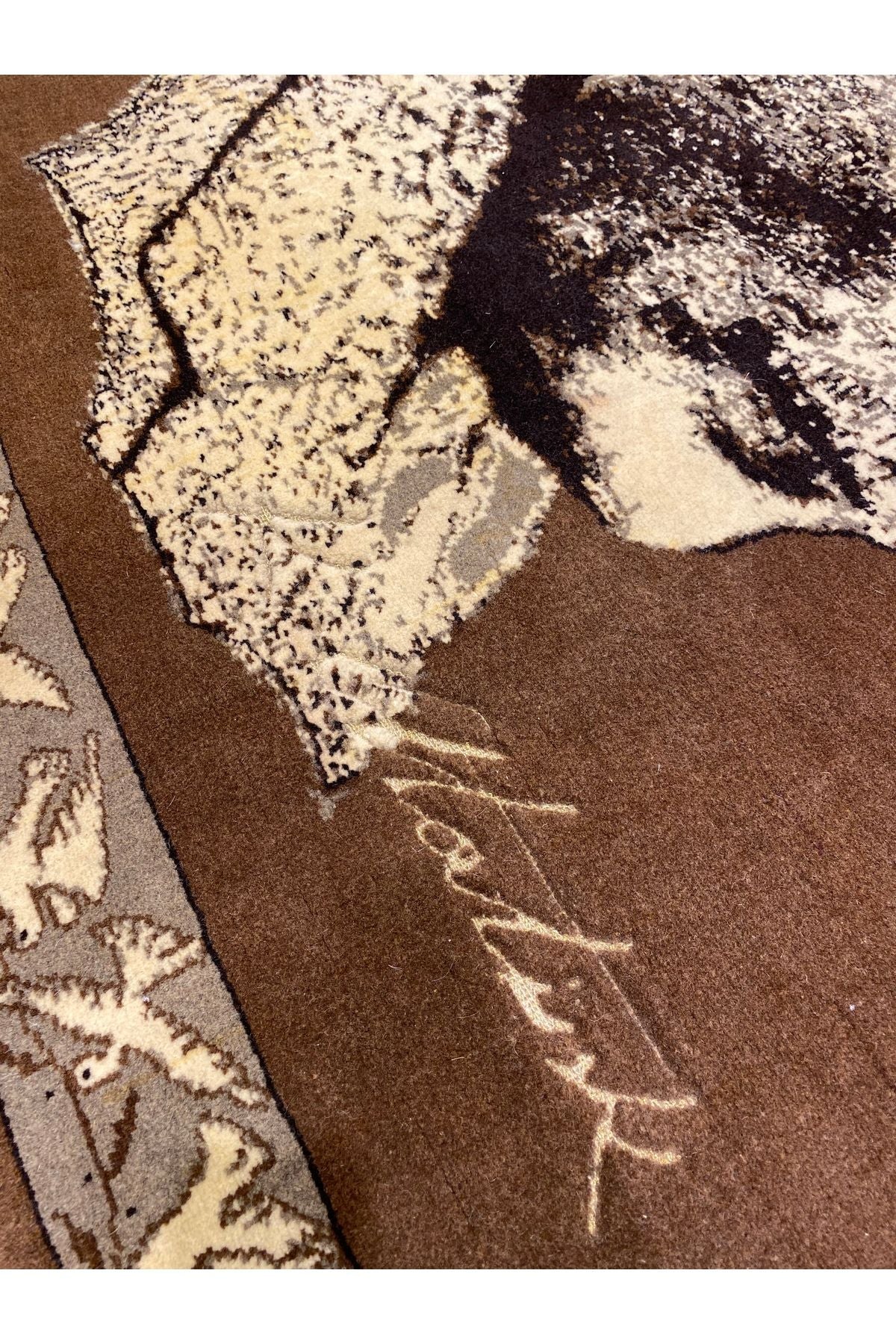 RD RAMAZAN DAG Hand Rug Art Hand-Woven Gazi Mustafa Kemal Ataturk Hand-Woven Wall Rug 190x160 - MALLTURK