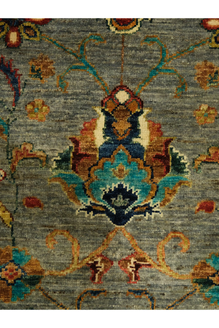 Vog Rug Sultani Handcrafted Blue Gray Pattern Fringed Anatolian Pattern Modern and Traditional Living Room Rug