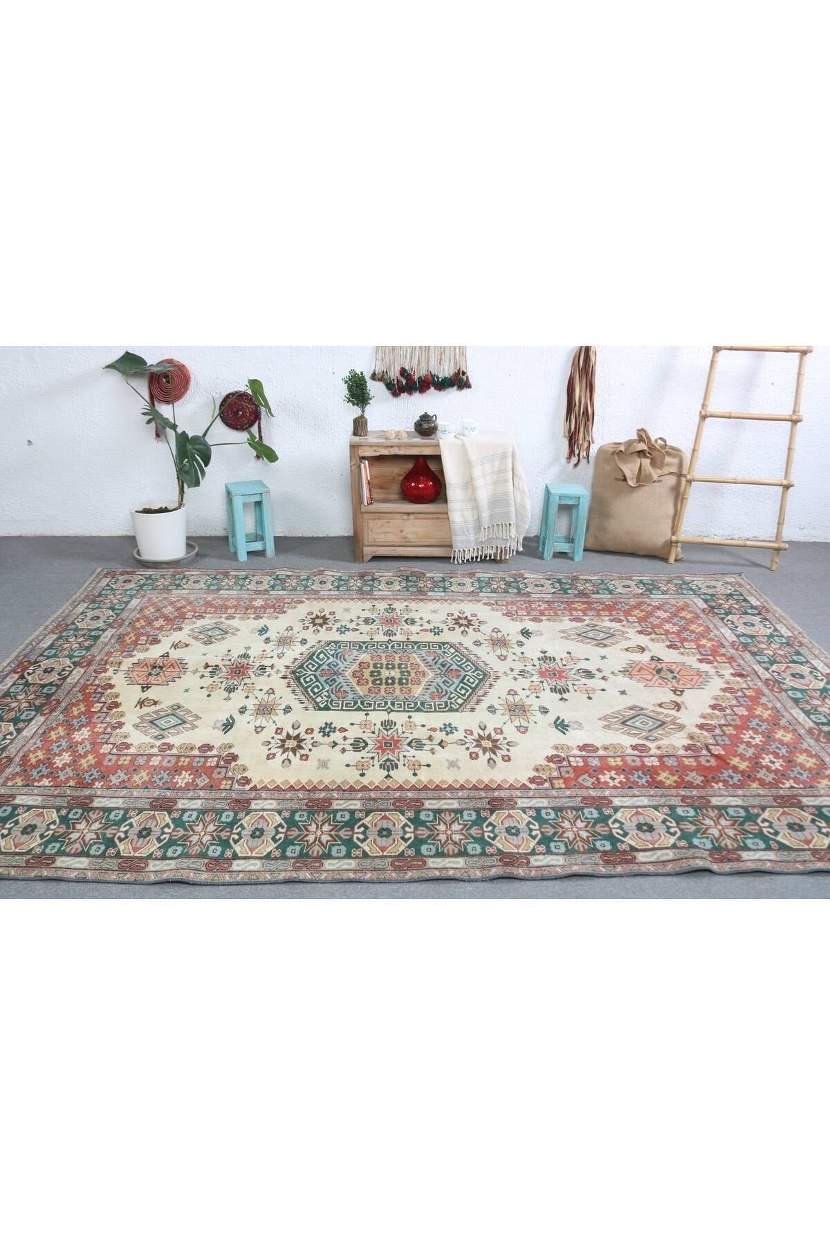 Kayra Export Hand-Woven Rug Anatolian Rug , 209x328 Cm , White Oriental Rug