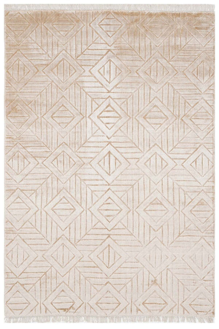 Naar Hali Mao KC 1859 Beige Modern Handwoven Bamboo Carpet - MALLTURK