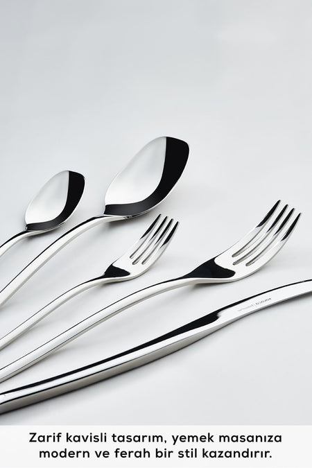 Karaca dora 316 Steel 84 Piece 12 Place Setting premium Flatware Set Boxed - MALLTURK