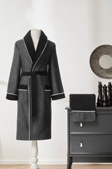 Ozdilek Noir Men Shawl Collar Bathrobe - MALLTURK