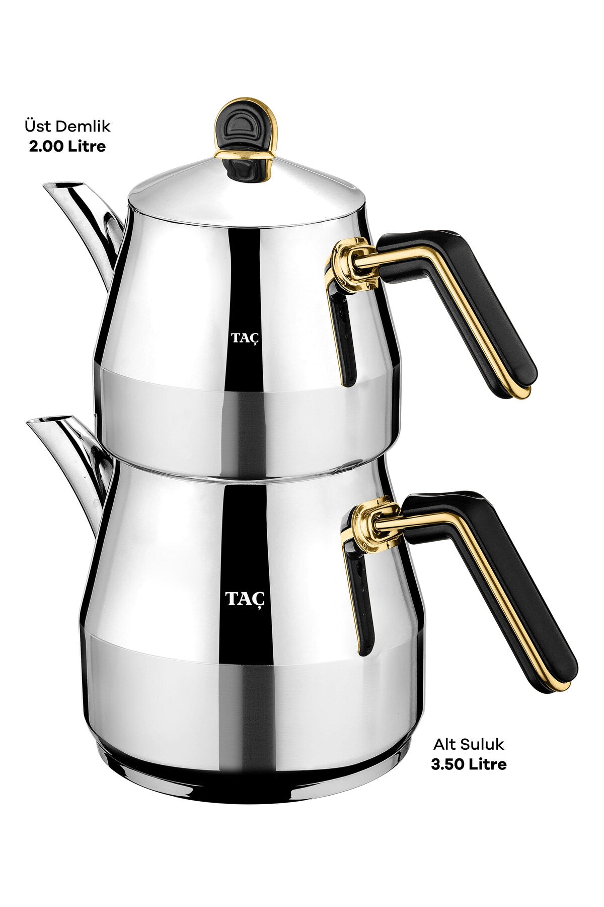 Tac Grossi Jumbo Size 4-Piece Stainless Steel Teapot Set Gold 2.00-3.50lt - MALLTURK