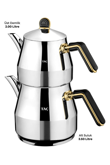 Tac Grossi Jumbo Size 4-Piece Stainless Steel Teapot Set Gold 2.00-3.50lt - MALLTURK