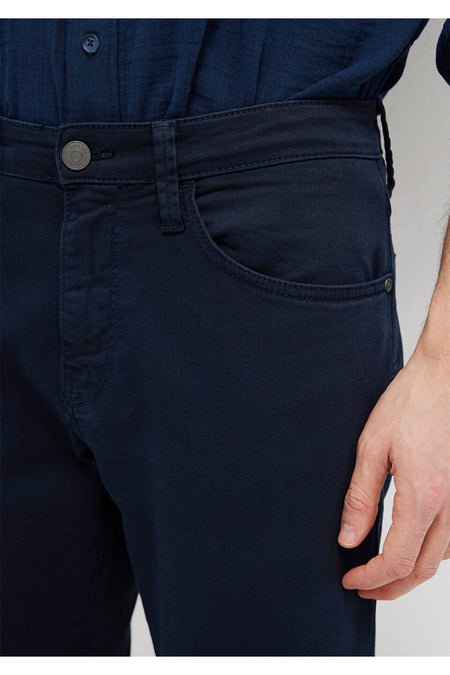 Marcus Dark Navy Comfort Gabardine Trousers 0035190674 - MALLTURK