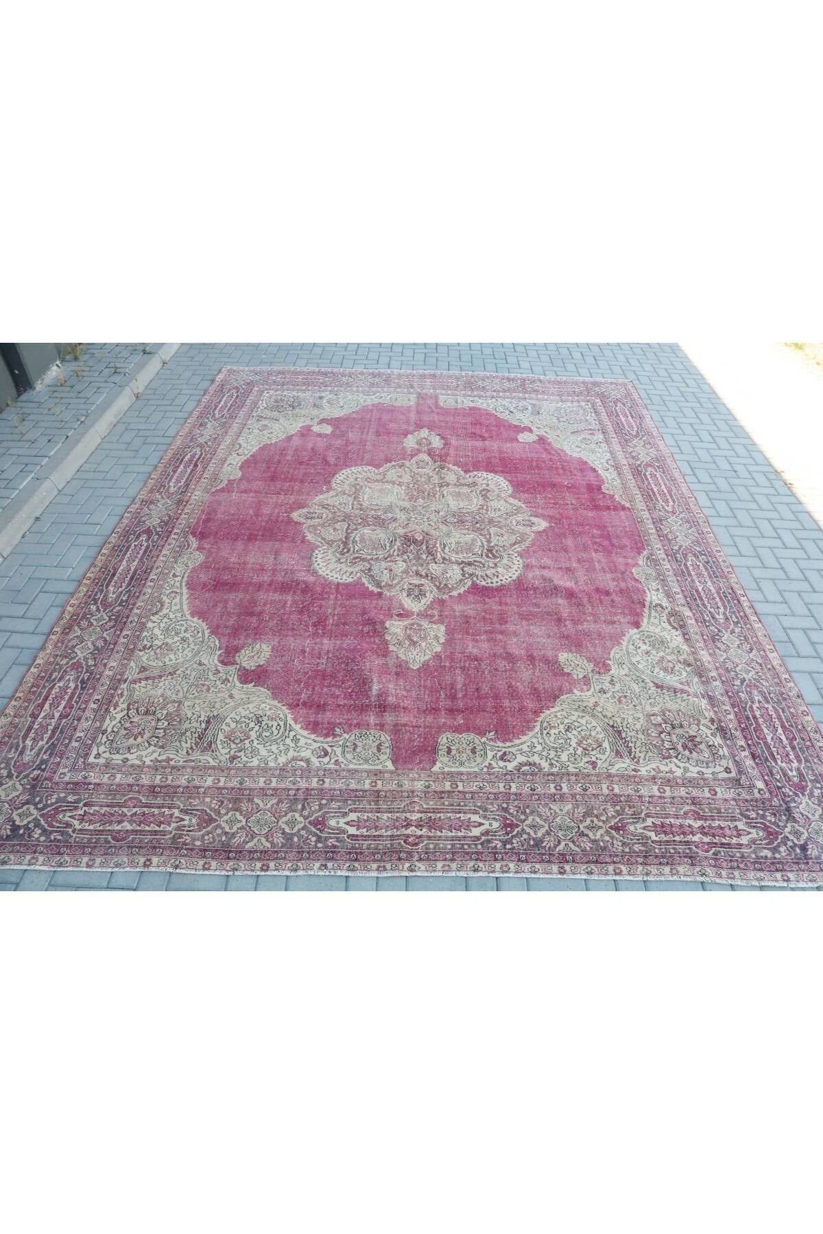 Kayra Export Hand-Woven Rug, Purple Wool Rug, 368x440 Cm - MALLTURK