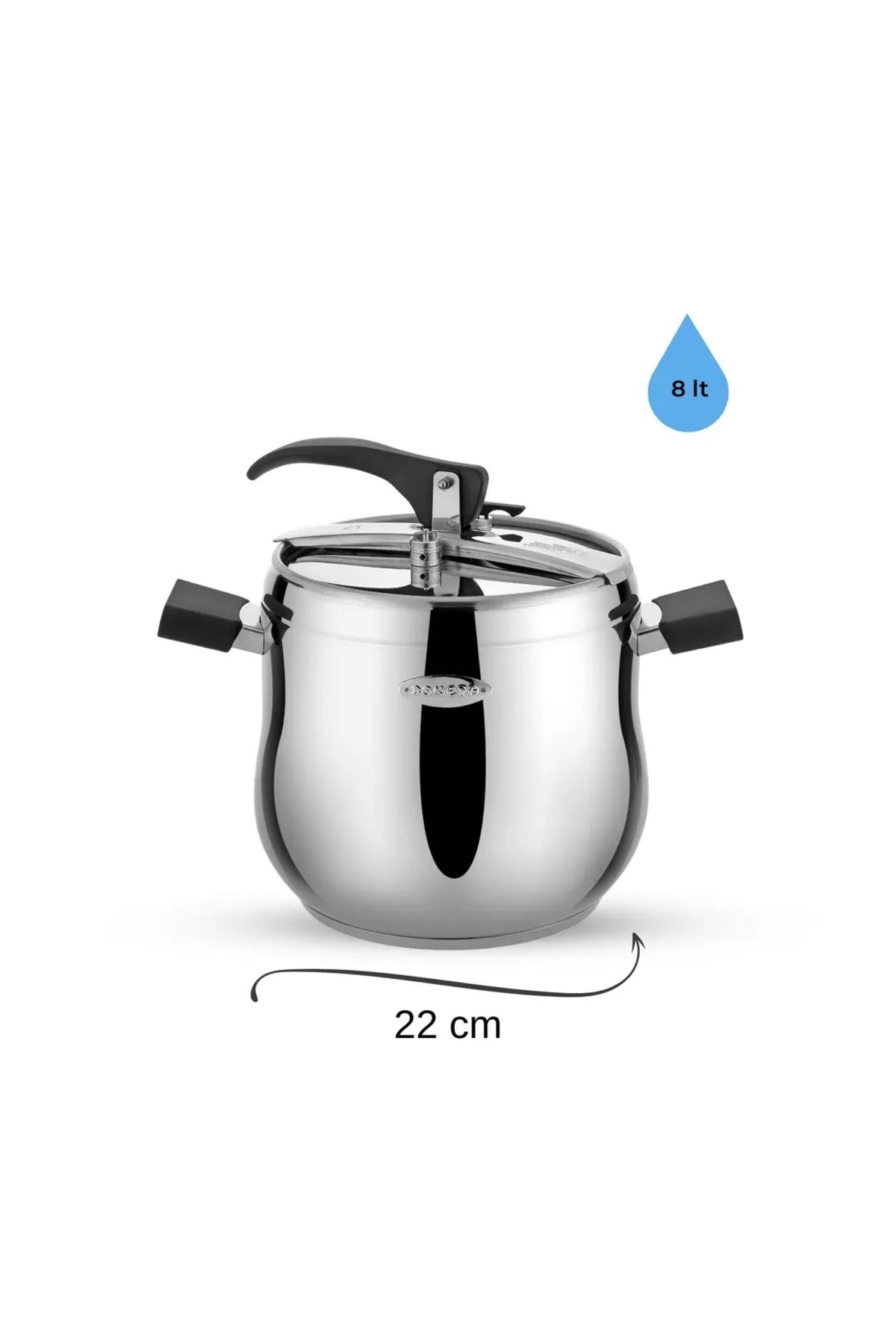 Bonera Lale 8 Lt Stainless Steel Pressure Cooker - induction Compatible - BON1104 - MALLTURK