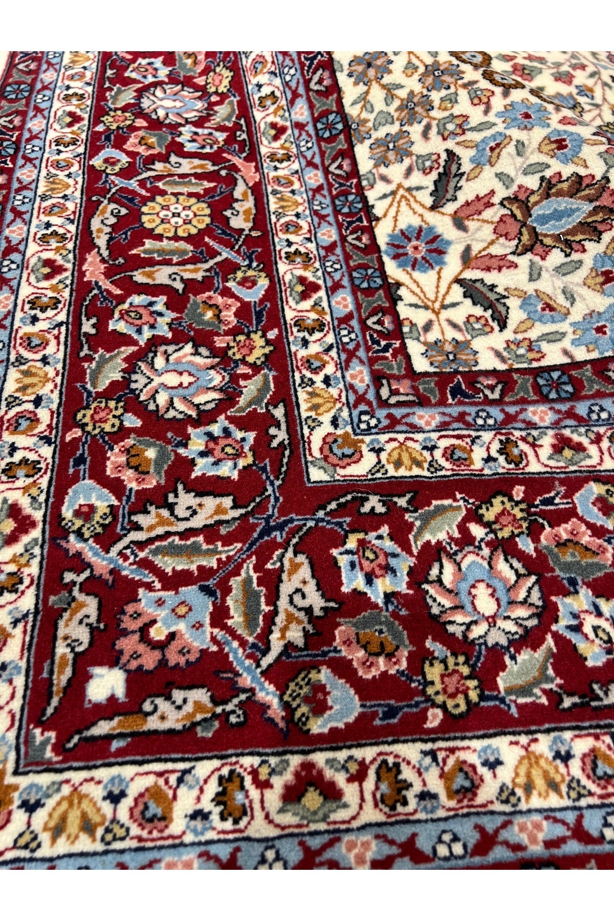 RD RAMAZAN DAG Hand Rug Art Hand-Woven Sumerbank Hereke Rug Signed Seven Mountains Flower Size 278x200 - MALLTURK