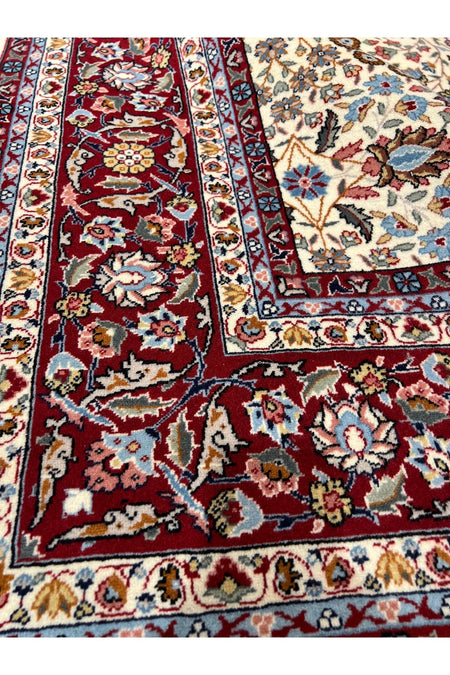 RD RAMAZAN DAG Hand Rug Art Hand-Woven Sumerbank Hereke Rug Signed Seven Mountains Flower Size 278x200 - MALLTURK
