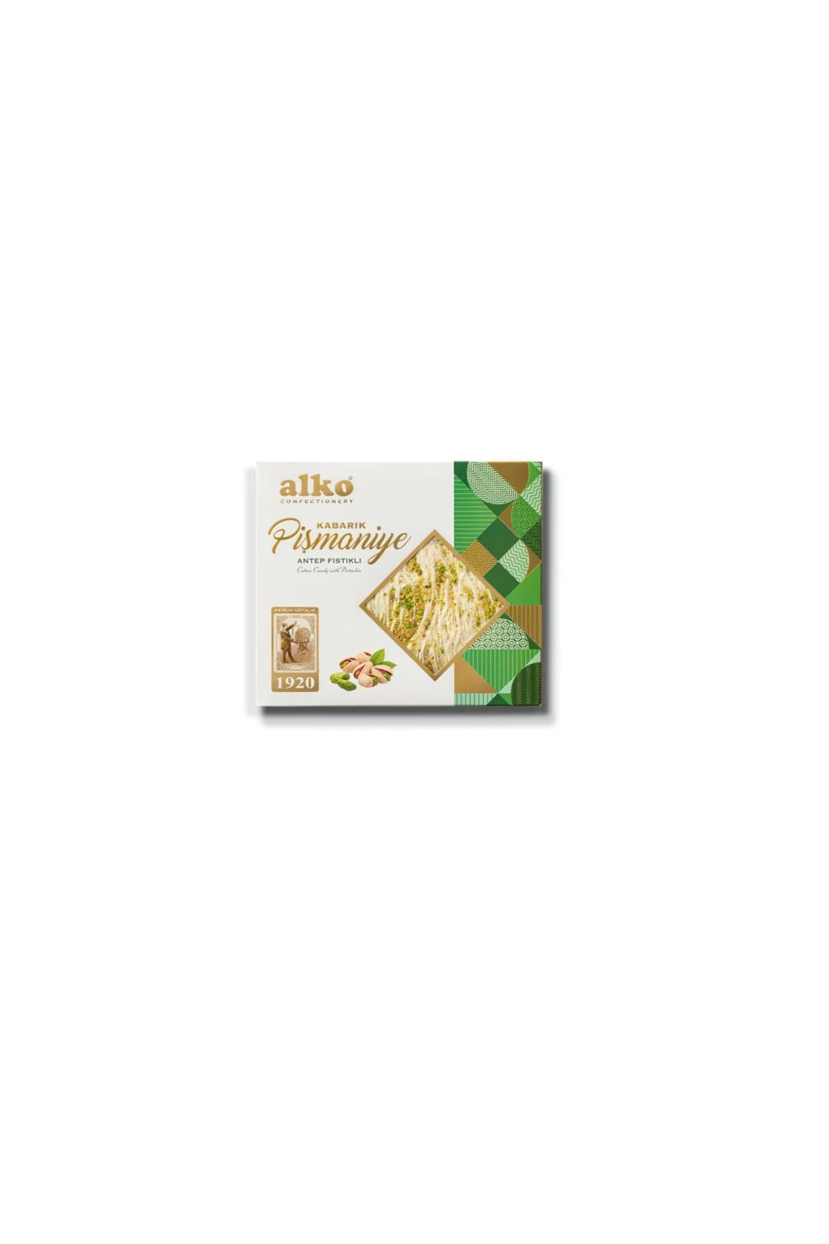 Alko Sekerleme Fluffy Turkish Cotton Candy Pistachio 250 g - MALLTURK