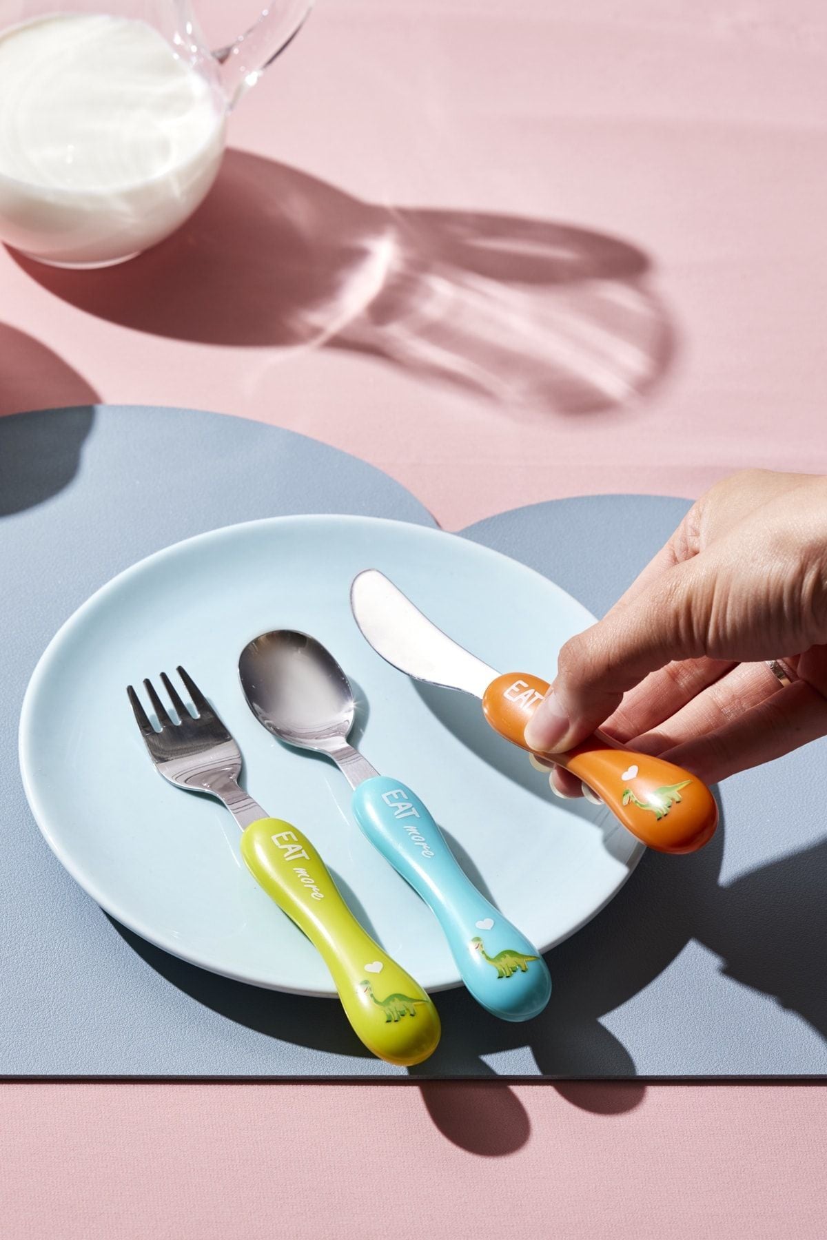 Karaca dinazor 3 Piece Kids Flatware Set - MALLTURK