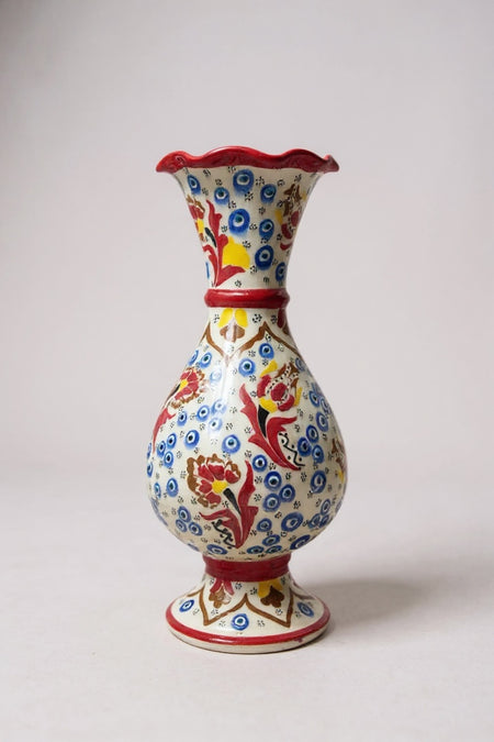STORESZA Red Handmade 30cm Wheel-Style Hyacinth Ceramic Vase - MALLTURK