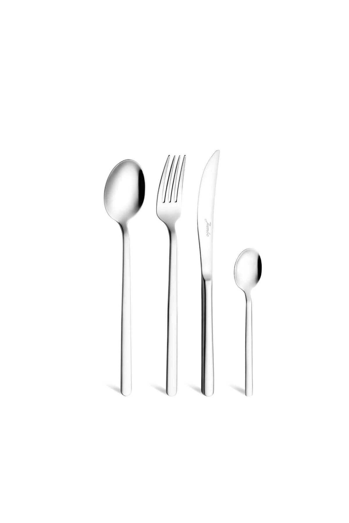 Jumbo 2900 vannes 24 Piece 6 Place Setting tatli Flatware Set - MALLTURK
