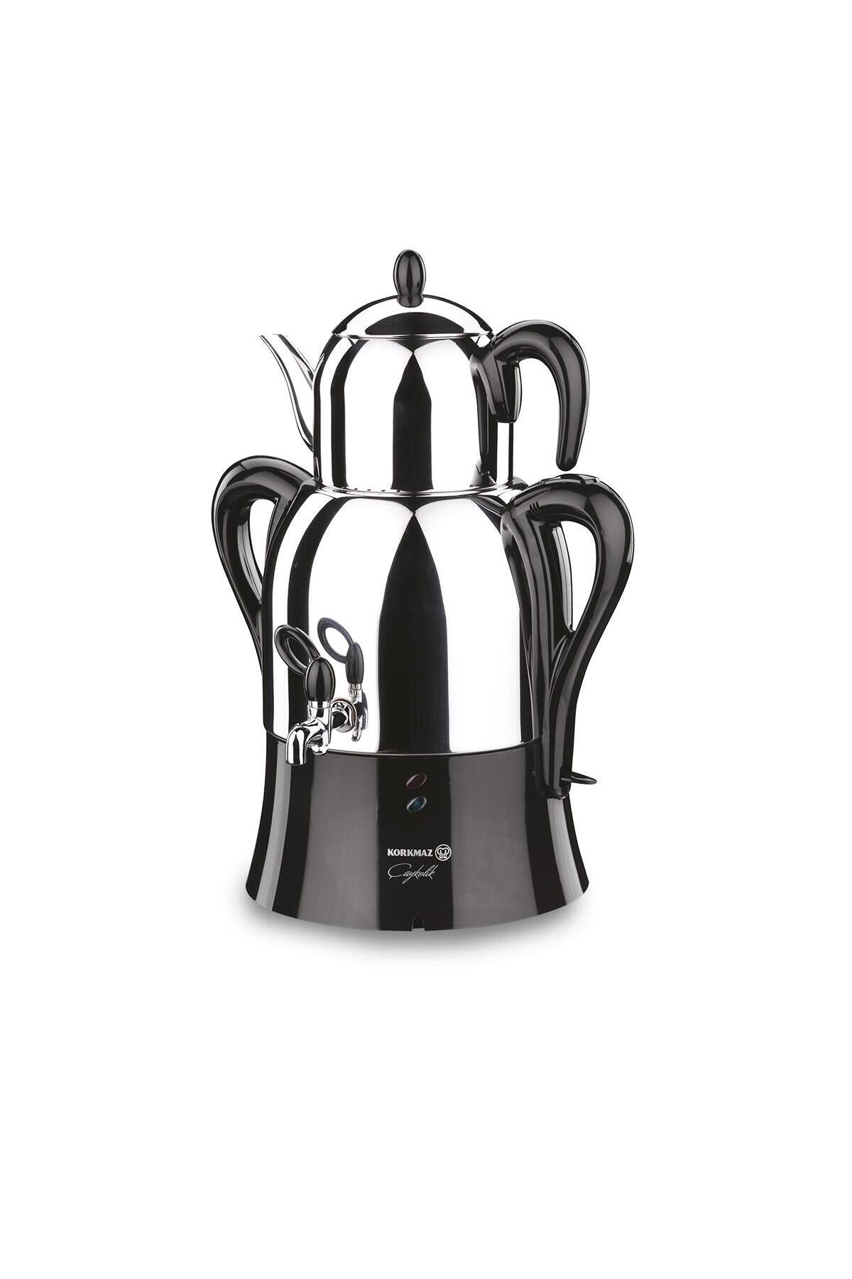 KORKMAZ Tea Lover Samovar Stainless Steel inox/Black Samovar SAMOVAR - MALLTURK