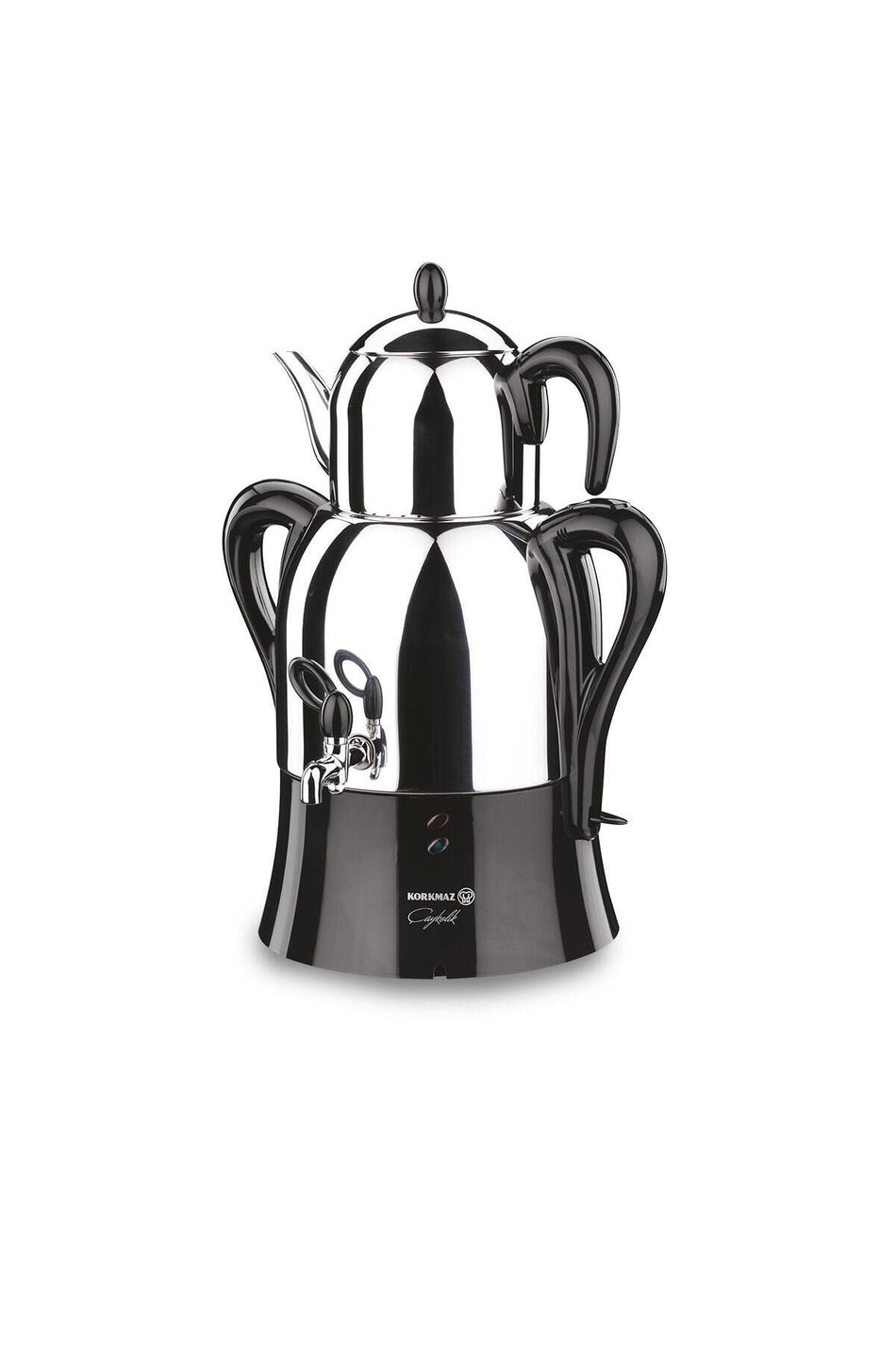 KORKMAZ Tea Lover Samovar Stainless Steel inox/Black Samovar SAMOVAR - MALLTURK
