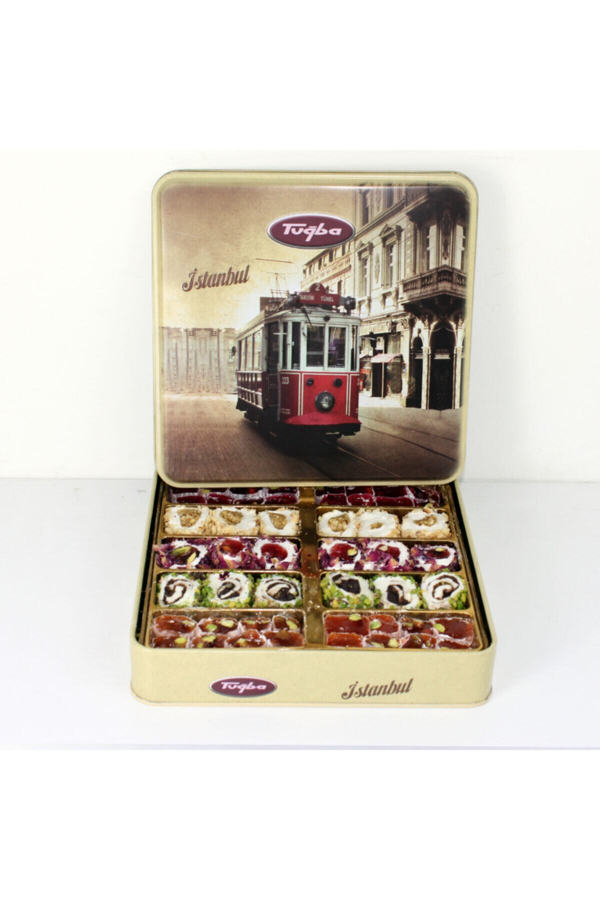 Tugba Kuruyemis tramvayli kutuda antepfistikli Assorted Turkish Delight 500gr - MALLTURK