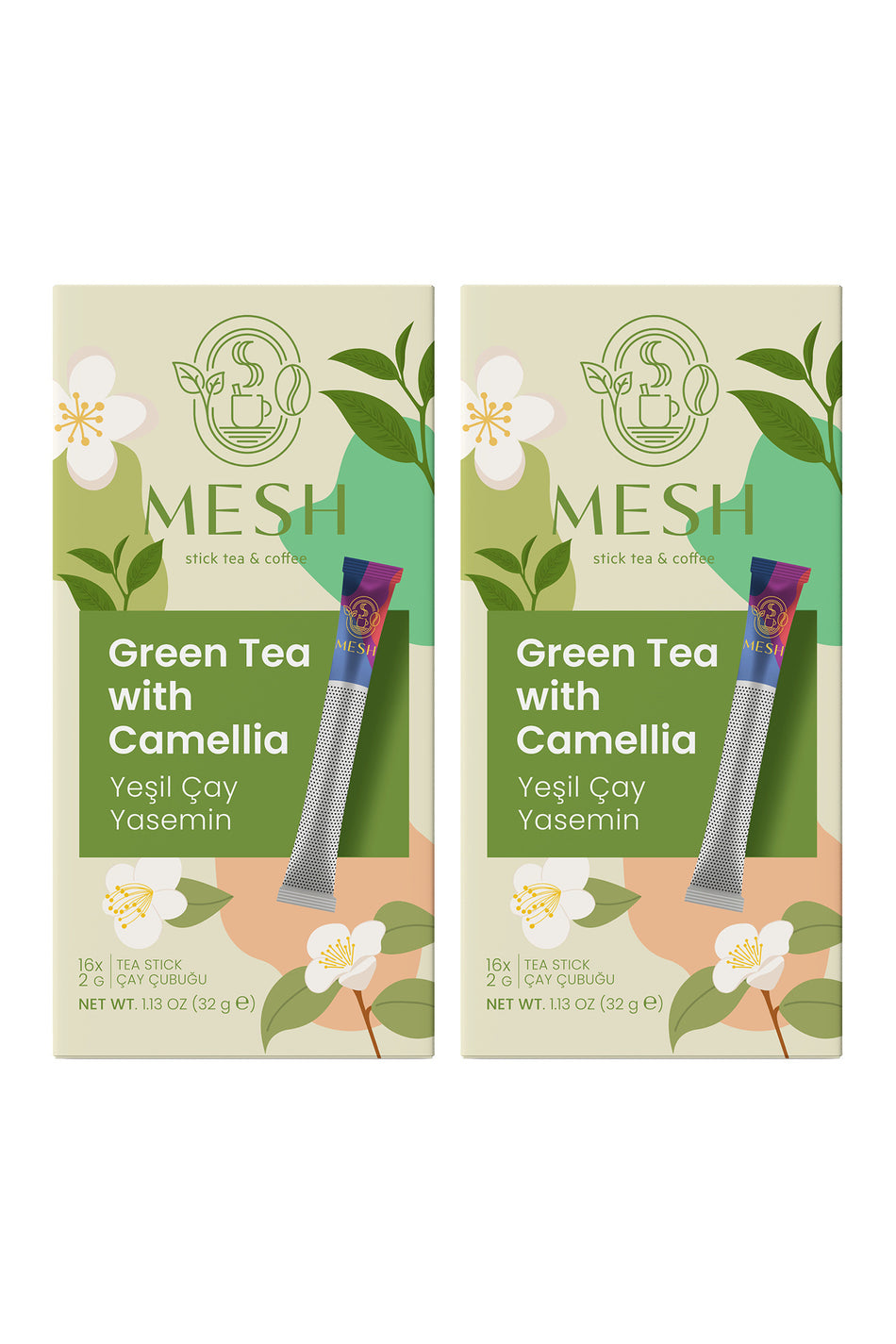 Mesh Stick Jasmine Green Tea Herbal Tea 2 Packs in 1